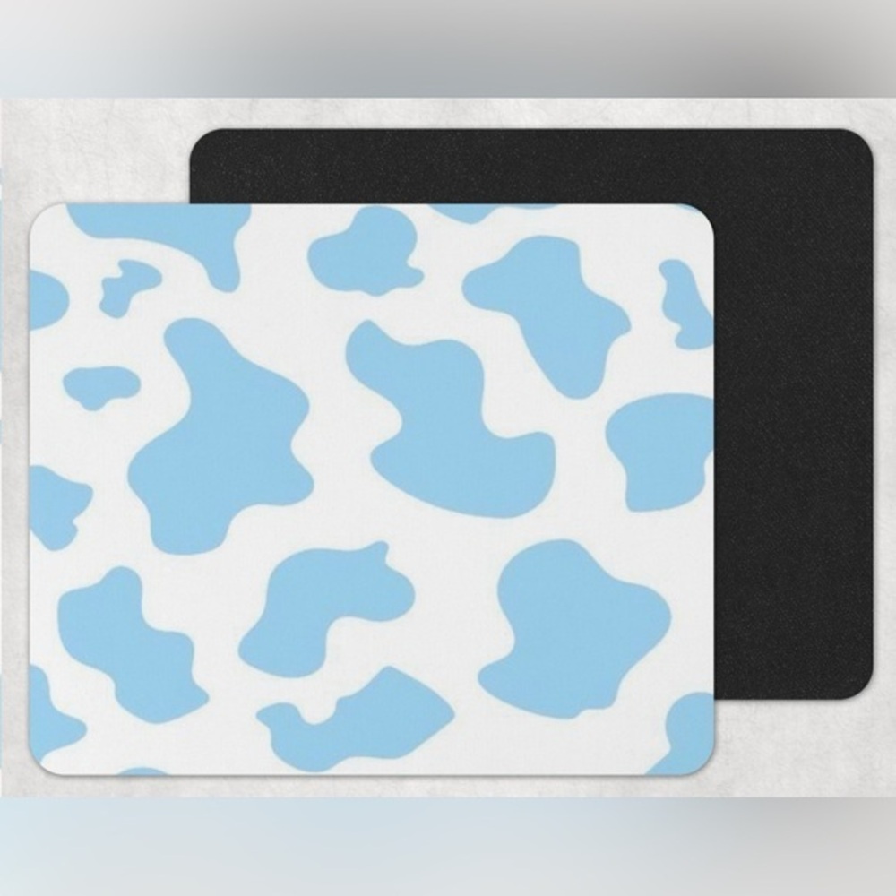 BLUE Cow Print Mouse Pad